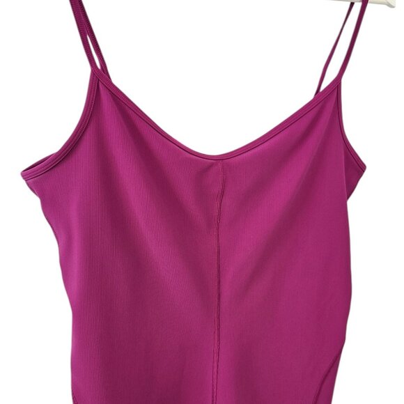 Lululemon Womnens Ribbed Contoured Unitard 6" Magenta Purple, Romper, Size 14 - Picture 9 of 10